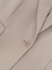 Reiss Stone Neutral Gabi Tailored Single Breasted Suit Blazer - Image 8 of 9