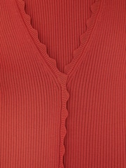 Ժանգագույն կարմիր - Reiss Marcy Scallop-Trim Rib-Knit Top - Պատկեր 7 7-ից