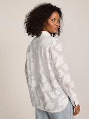 Lands' End White Button through Long Sleeve Blouse - Image 2 of 4