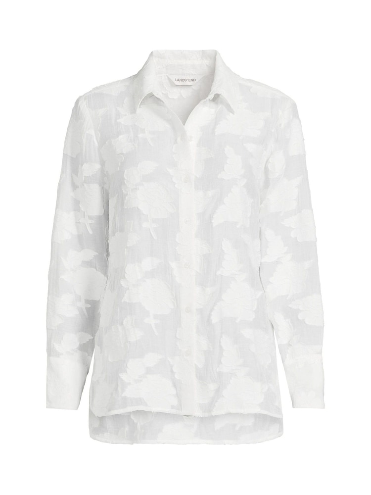 Lands' End White Button through Long Sleeve Blouse - Image 4 of 4