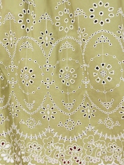 Lipsy Green Sleeveless Broderie Hybrid Midi Dress - Image 4 of 4