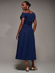 Jolie Moi Blue Asymmetric Neckline Midaxi Dress - Image 2 of 6