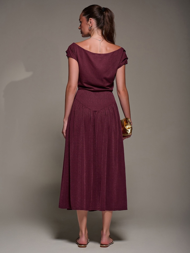 Jolie Moi Red Asymmetric Neckline Midaxi Dress - Image 2 of 6