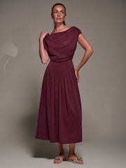Jolie Moi Red Asymmetric Neckline Midaxi Dress - Image 5 of 6