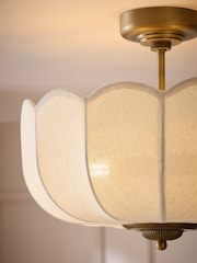 Laura Ashley Cream Pickwell Flush Fitting Ceiling Light - Image 4 of 6