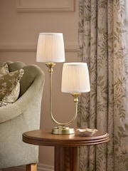 Laura Ashley Brass Newenden Mains Operated Table Lamp - Image 1 of 6