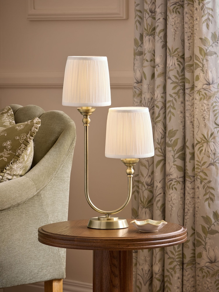 Laura Ashley Brass Newenden Mains Operated Table Lamp - Image 1 of 6