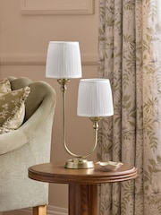 Laura Ashley Brass Newenden Mains Operated Table Lamp - Image 2 of 6