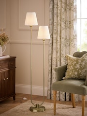 Laura Ashley Brass Newenden Double Floor Lamp - Image 1 of 6