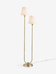 Laura Ashley Brass Newenden Double Floor Lamp - Image 5 of 6