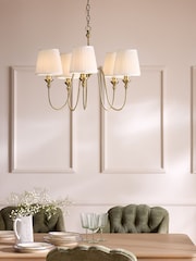 Laura Ashley Brass Newenden Double Chandelier Ceiling Light - Image 1 of 6