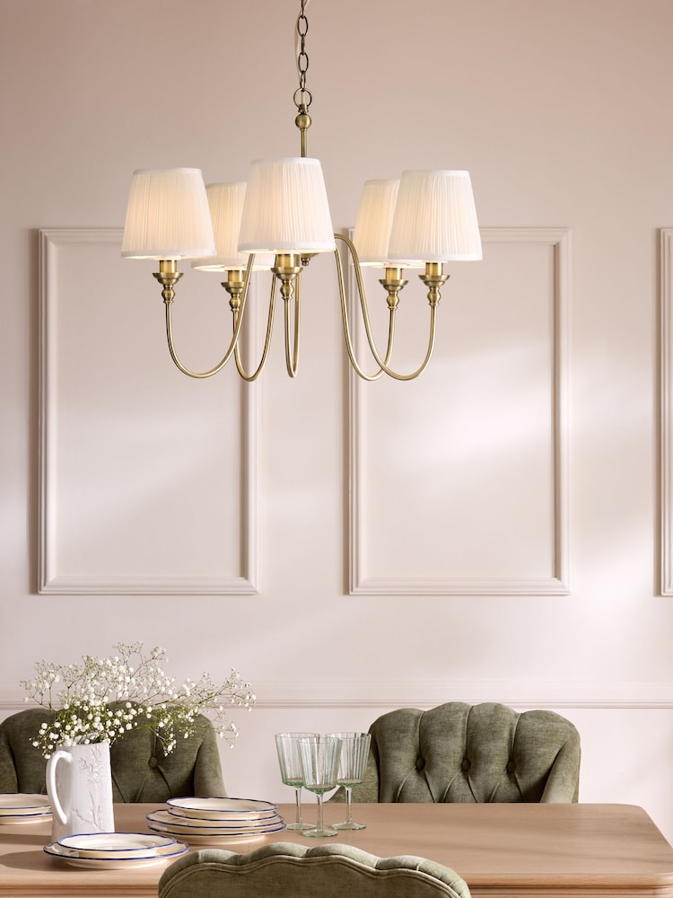Laura Ashley Brass Newenden Double Chandelier Ceiling Light - Image 1 of 6