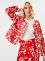 Accessorize Red Paisley Heart Quilted Jacket - Image 1 of 5