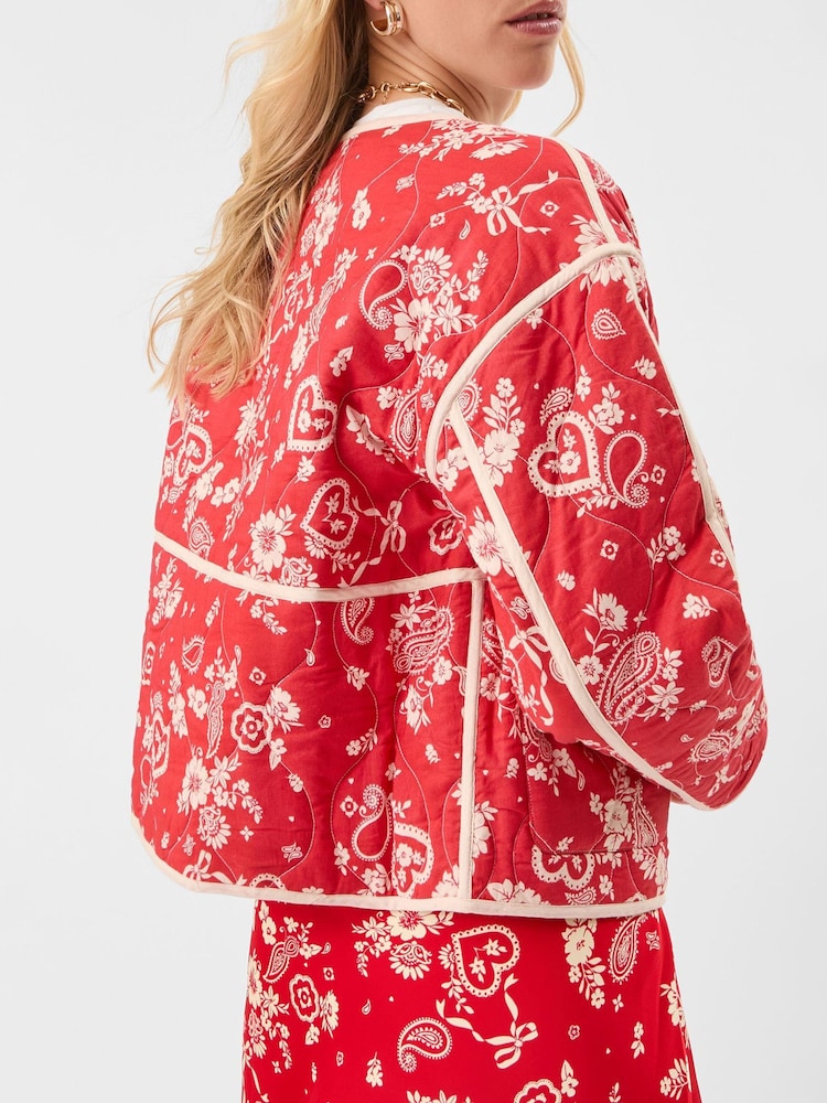 Accessorize Red Paisley Heart Quilted Jacket - Image 2 of 5 Accessorize Red Paisley Heart Quilted Jacket - Image 2 of 5