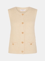 Accessorize Natural Heart Button Knit Waistcoat - Image 5 of 5