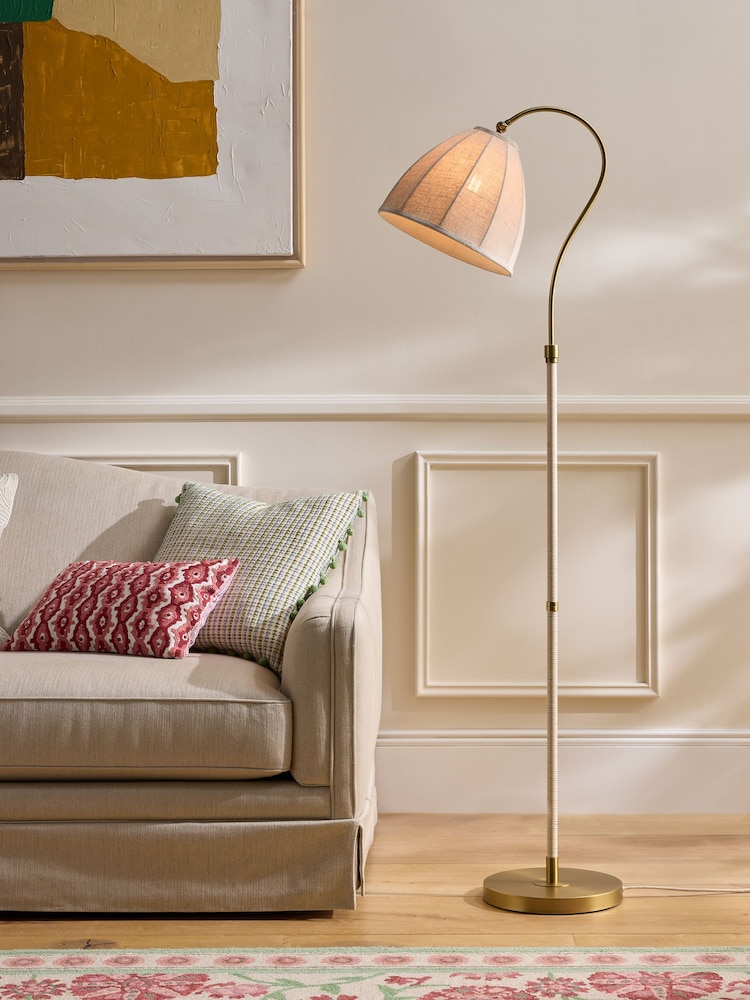 Nina Campbell Brass Curved Dome Floor Light - Image 1 of 6