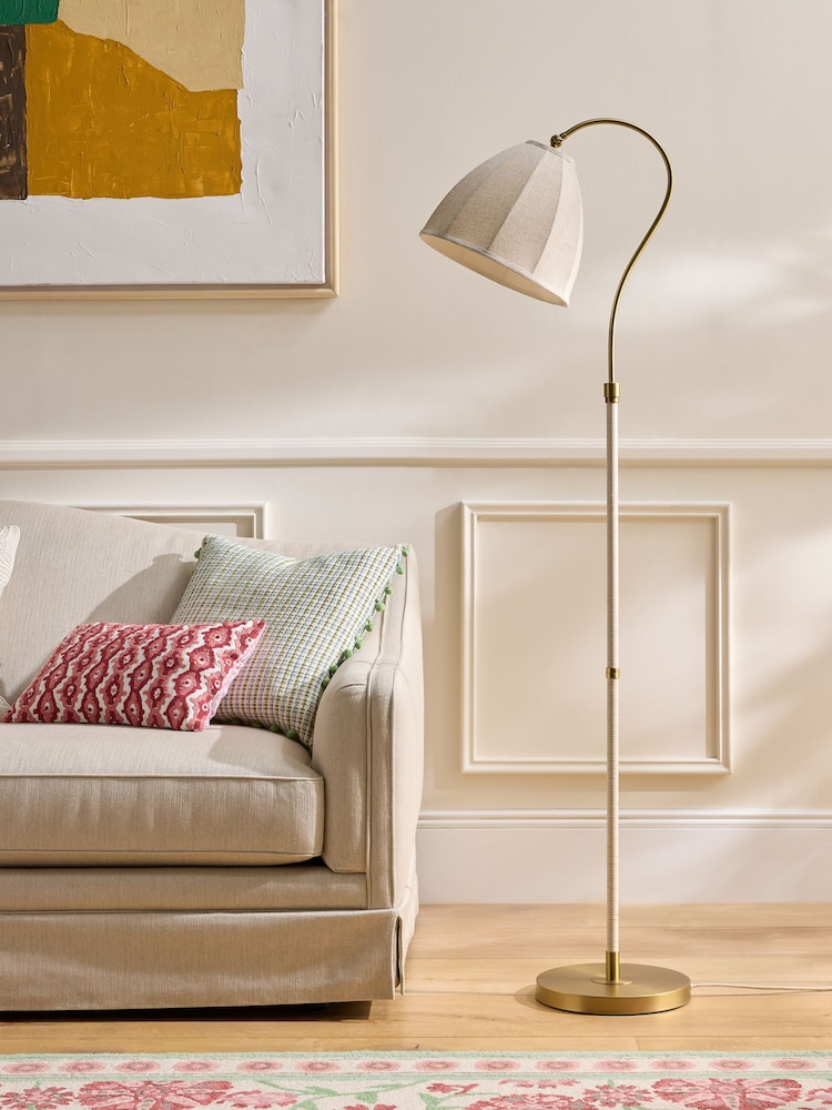 Nina Campbell Brass Curved Dome Floor Light - Image 2 of 6