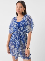 Accessorize Blue Palm Print Mini Kaftan - Image 1 of 4