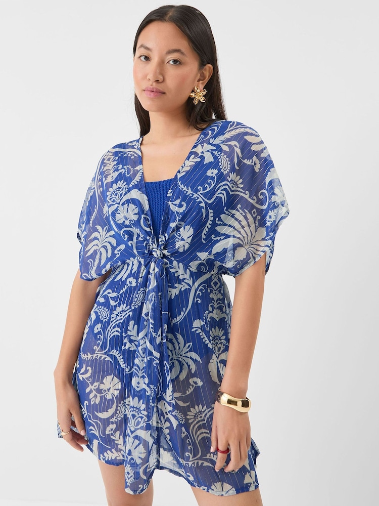 Accessorize Blue Palm Print Mini Kaftan - Image 1 of 4