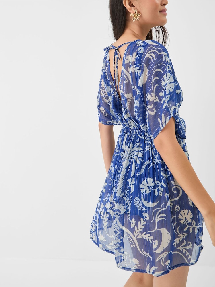 Accessorize Blue Palm Print Mini Kaftan - Image 2 of 4