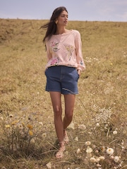 Love & Roses Flower Embroidered Detail Knitted Jumper - Bild 3 von 4