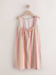 Pink Stripe Sleeveless Jersey Mini Summer Dress - Image 1 of 3