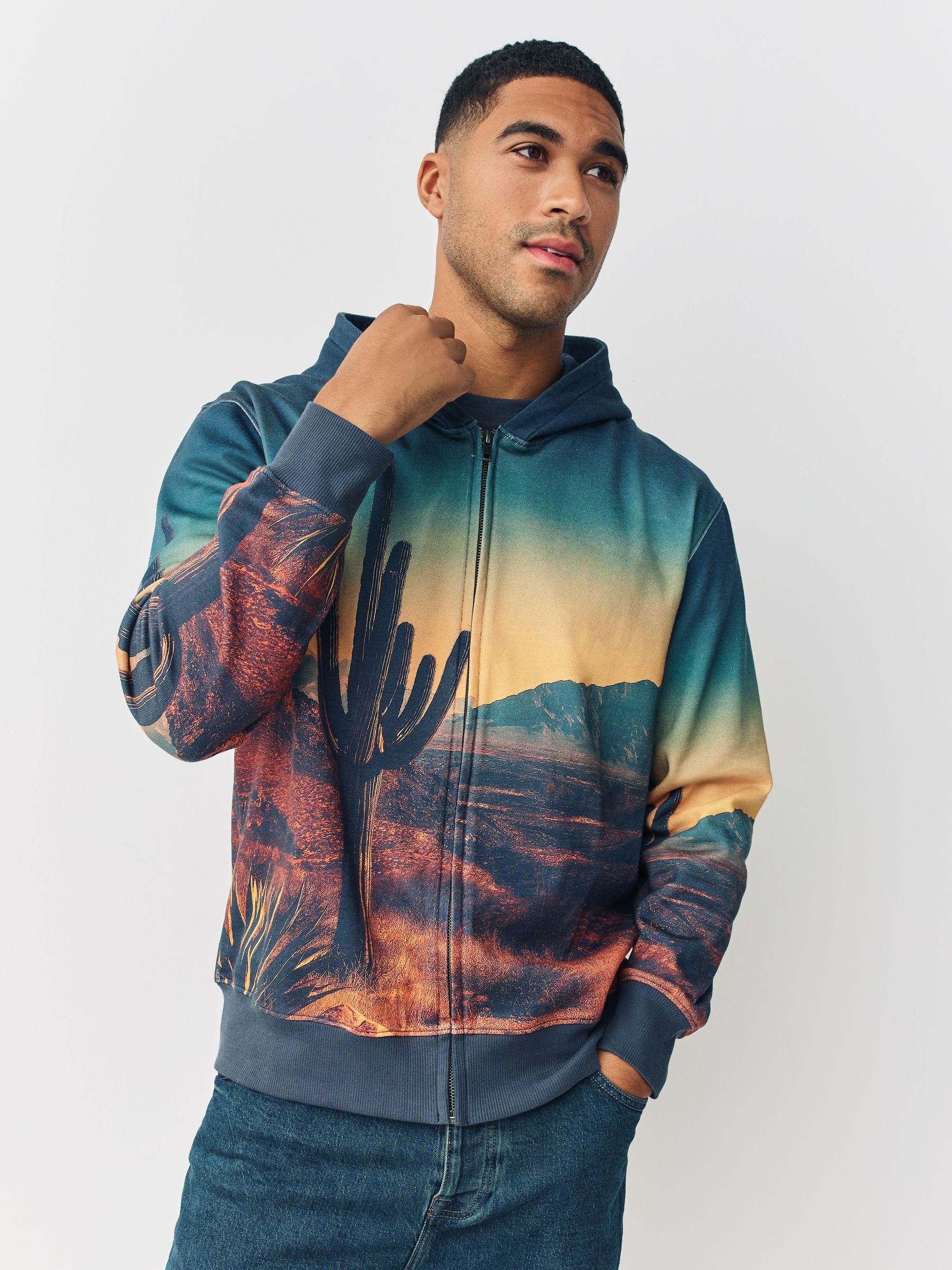 【PUSHU】4 Color Separation　Hoodie　LL size Buy Multi Graphic Print Hoodie from Next Romania
