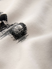 Ecru Neutral - Post Malone Graphic Licence Crew Sweatshirt - Larawan 9 ng 9