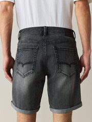 深灰色 - 直筒款 - Motion Flex牛仔短褲 - 圖片 3/5