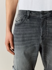 深灰色 - 直筒款 - Motion Flex牛仔短褲 - 圖片 4/5