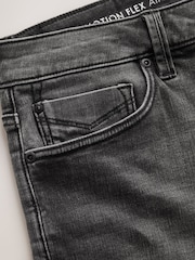Dark Grey Straight Fit Motion Flex Denim Shorts - Image 8 of 10