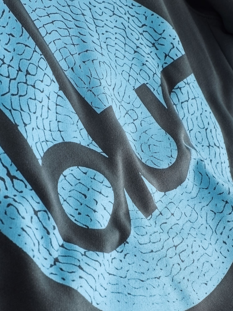 رمادي - هودي بطبعة جرافيك مرخصة لفرقة Blur - صورة 9 من 9