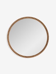 Brown Bobbin Wood Bathroom Wall Mirror - Image 3 of 4