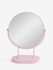Pink Resin Ribbed 5x Magnification Dressing Table Mirror - Image 1 of 1