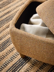 Chunky Marl Ochre Yellow Malmo Storage Footstool - Image 5 of 7