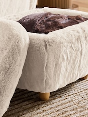 Oslo Faux Fur Light Natural Malmo Storage Footstool - Image 5 of 7