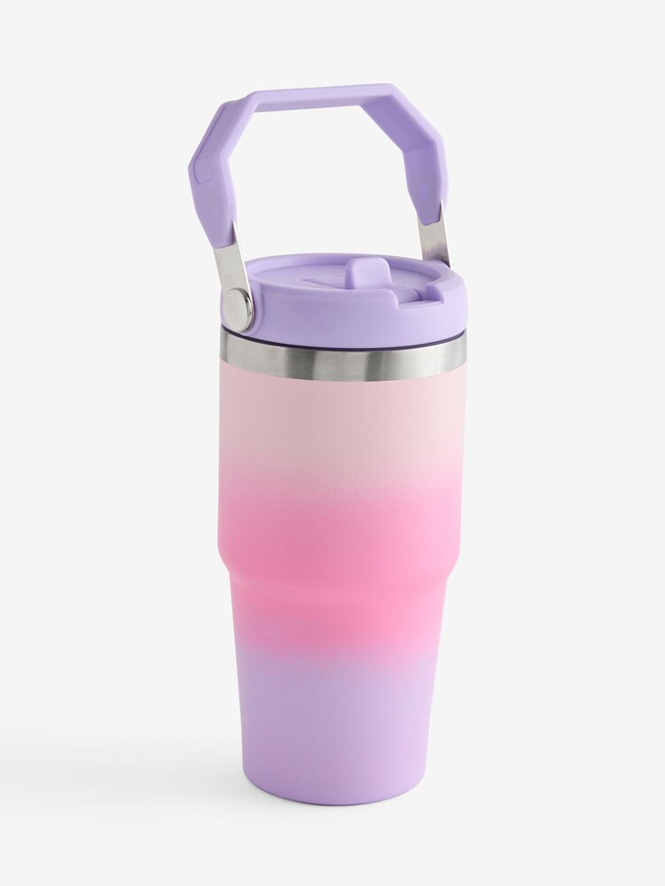 Pink Pastel Ombre 600ml Water Bottle With Handle - Image 3 of 3