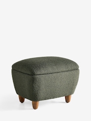 Casual Boucle Olive Green Arches Storage Footstool - Image 6 of 7