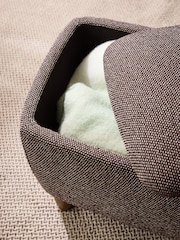 Dry Handle Boucle Chocolate Brown Arches Storage Footstool - Image 2 of 7
