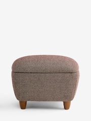 Dry Handle Boucle Chocolate Brown Arches Storage Footstool - Image 5 of 7