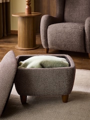 Dry Handle Boucle Chocolate Brown Arches Storage Footstool - Image 6 of 7