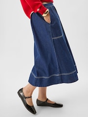 Accessorize Blue A-Line Denim Maxi Skirt - Image 3 of 5