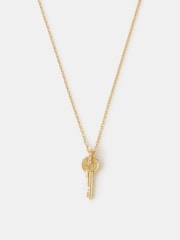 Accessorize Gold Plated 14ct Key Pendant Necklace - Image 2 of 2
