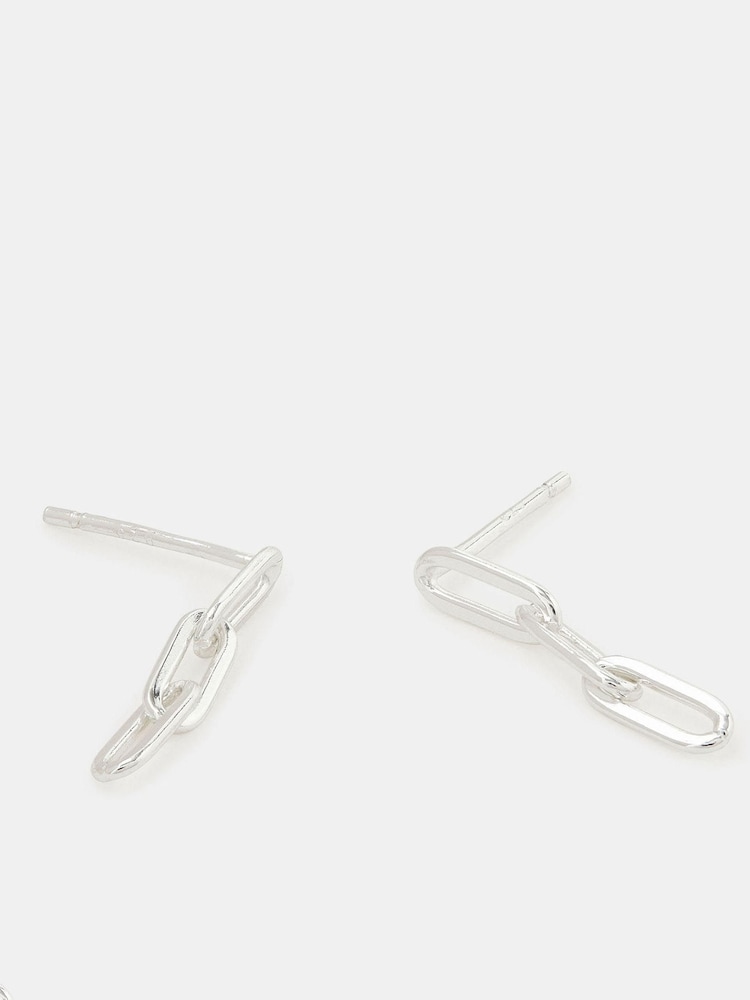 Accessorize Silver Tone Sterling Chain Drop Earrings - Image 1 of 2 Accessorize Silver Tone Sterling Chain Drop Earrings - Image 1 of 2