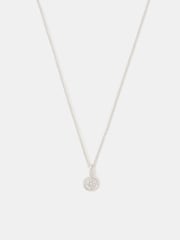 Accessorize Sterling Diamanté Halo Pendant Necklace - Bild 2 von 2