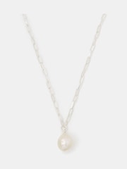 Accessorize Silver Tone Pearl Pendant Necklace - Image 1 of 1