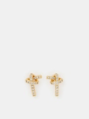 Accessorize Gold Tone 14ct Plated Diamanté Knot Stud Earrings - Image 2 of 2
