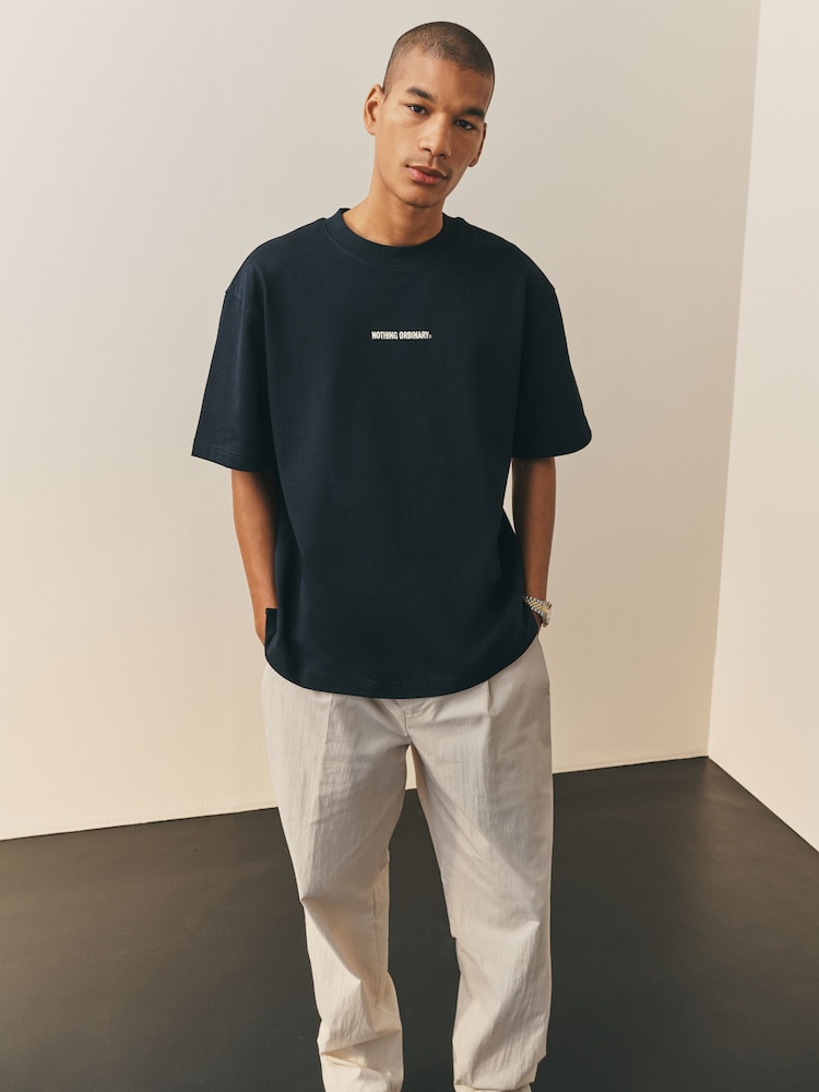 Nothing Ordinary Black Master Font Relaxed Fit Graphic Heavyweight T-Shirt - Image 2 of 6