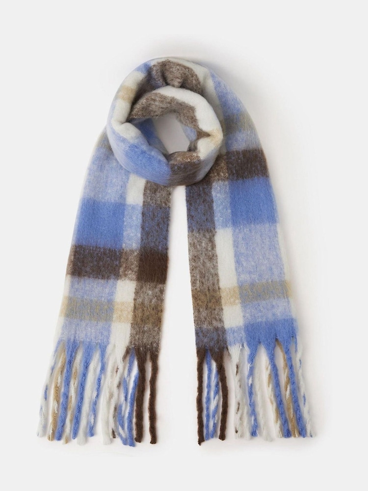 Accessorize Blue Super Soft Check Print Scarf - Image 1 of 1