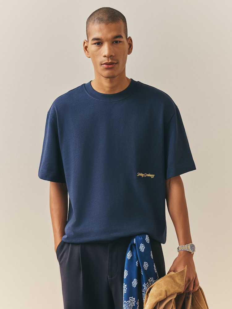 Navy Signature - Nothing Ordinary Relaxed Fit Graphic Heavyweight T-Shirt - Bild 2 von 6